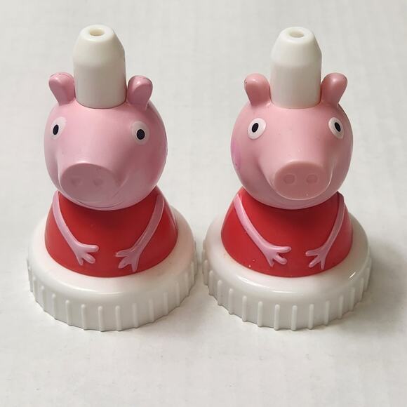 Good 2 Grow Peppa Pig Lid Top Topper Drink Lot of 2 Twins Toddler Preschool - Picture 3 of 6